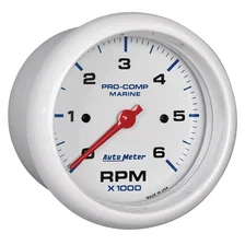 GAUGE; TACHOMETER; 3 3/8in.; 6K RPM; MARINE WHITE image 3