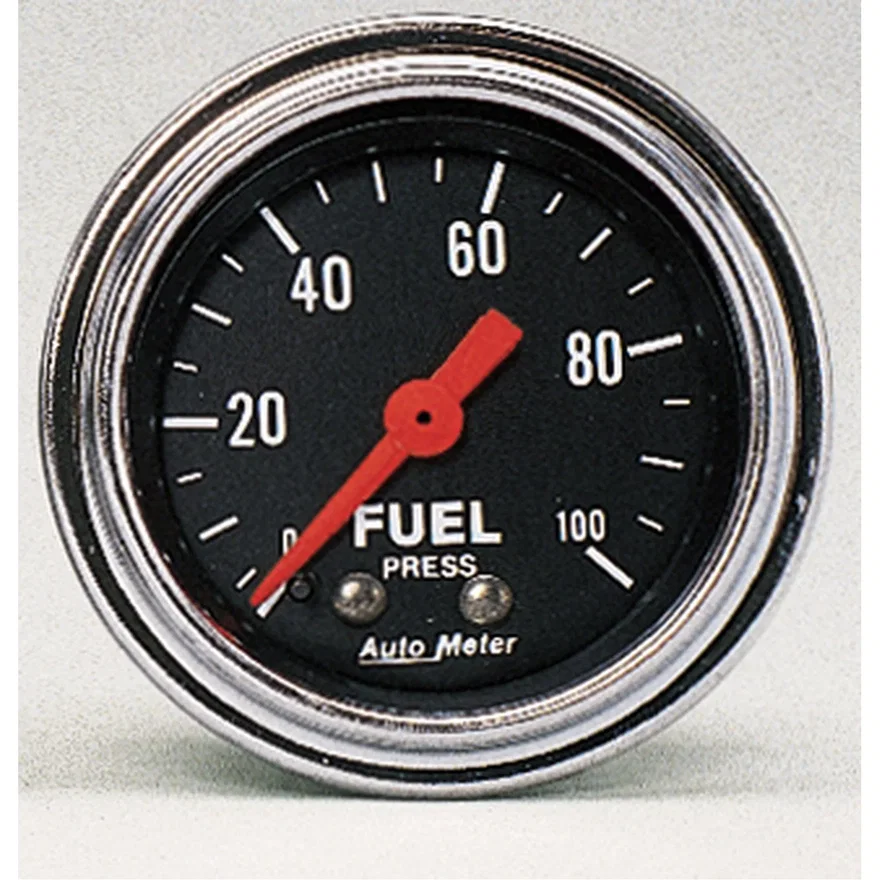 GAUGE; FUEL PRESSURE; 2 1/16in.; 100PSI; MECHANICAL; TRADITIONAL CHROME