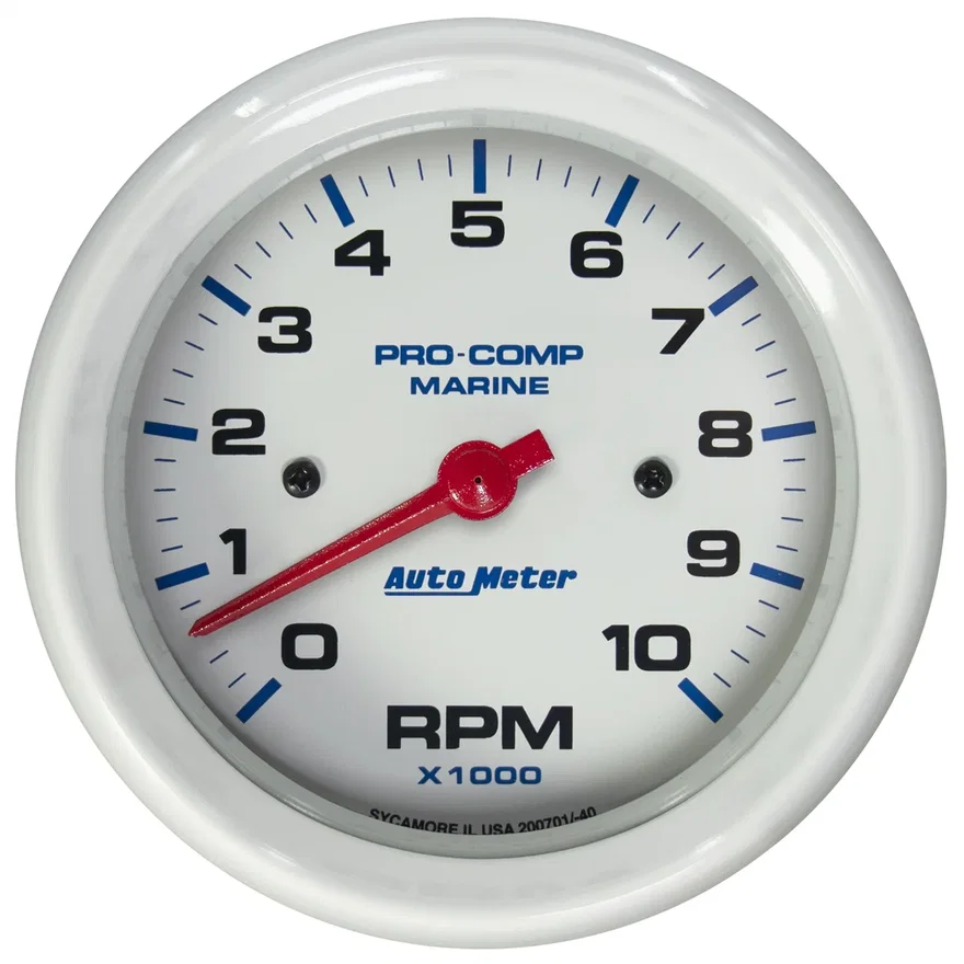 GAUGE; TACHOMETER; 3 3/8in.; 10K RPM; MARINE WHITE