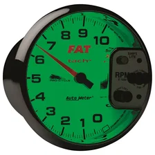 GAUGE; TACH; 5in.; 10K RPM; SHIFT-LITE; 2/4 CYLINDER; WHITE; FAT TACH; PRO-CYCLE image 2