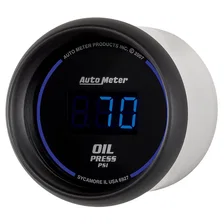 GAUGE; OIL PRESSURE; 2 1/16in.; 100PSI; DIGITAL; BLACK DIAL W/BLUE LED image 2
