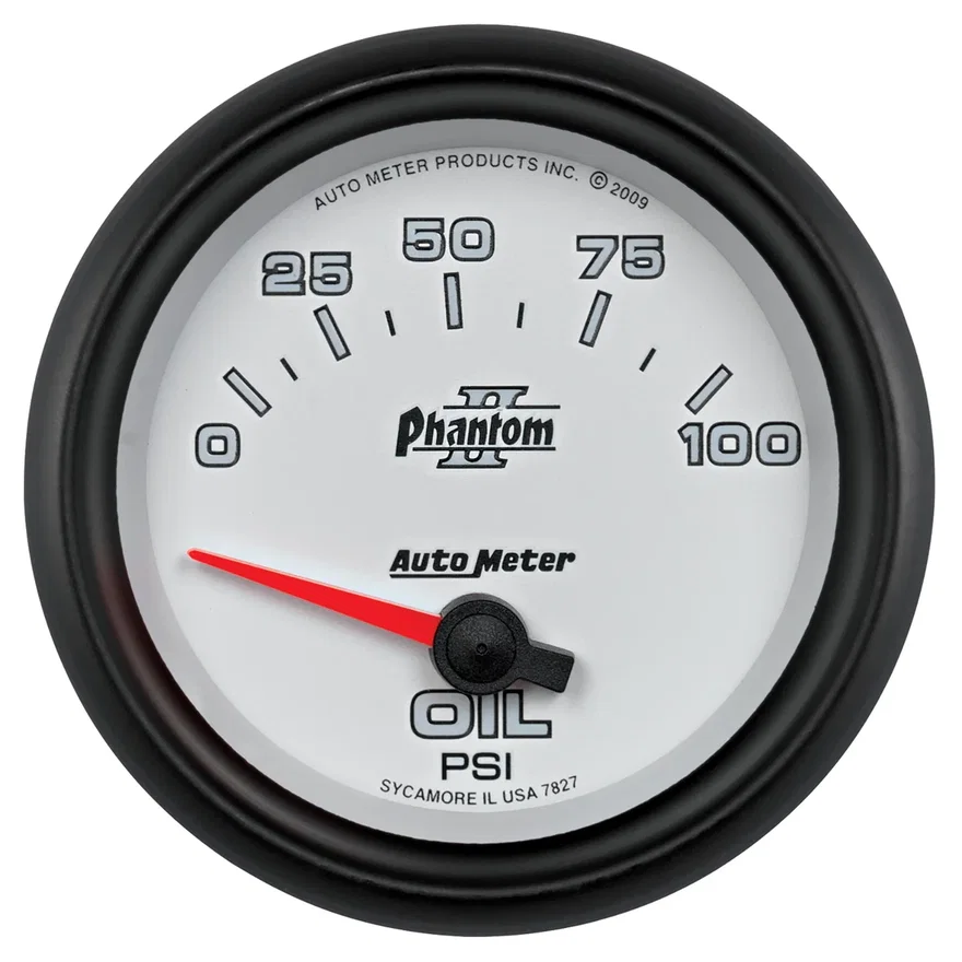 GAUGE; OIL PRESSURE; 2 5/8in.; 100PSI; ELECTRIC; PHANTOM II