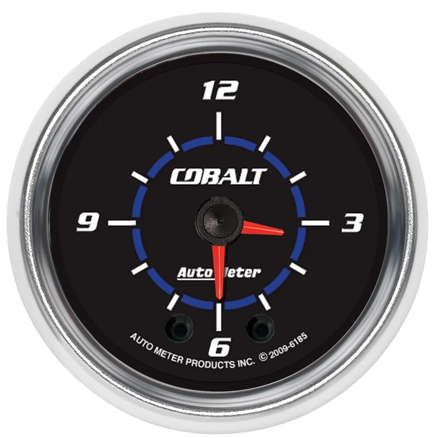GAUGE; CLOCK; 2 1/16in.; 12HR; ANALOG; COBALT
