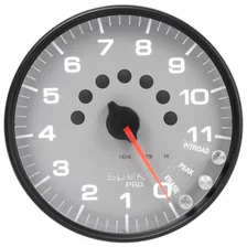 GAUGE; TACHOMETER; 5in.; 11K RPM; W/SHIFT LIGHT/PEAK MEM; SILVER/BLACK; SPEK-PRO image 2