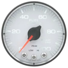 GAUGE; FUEL PRESS; 2 1/16in.; 100PSI; STEPPER MOTOR W/PEAK/WARN; WHT/BLK; SPEK image 2