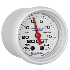 GAUGE; VAC/BOOST; 2 1/16in.; 30INHG-20PSI; MECHANICAL; MARINE WHITE image 3