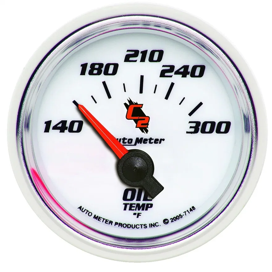 GAUGE; OIL TEMP; 2 1/16in.; 140-300deg.F; ELECTRIC; C2