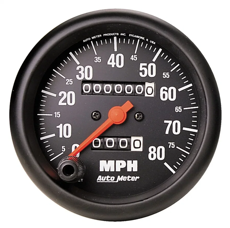 GAUGE; SPEEDOMETER; 3 3/8in.; 80MPH; MECHANICAL; Z-SERIES