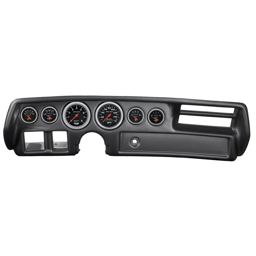 DIRECT FIT DASH KIT; CHEVELLESS/ELCAMINO/MONTE 70-72; RPM/MPH/FUEL/OILP/WTMP/BAT for Chevrolet