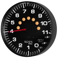 GAUGE; TACHOMETER; 5in.; 11K RPM; W/SHIFT LIGHT/PEAK MEM; BLACK/BLACK; SPEK-PRO image 6