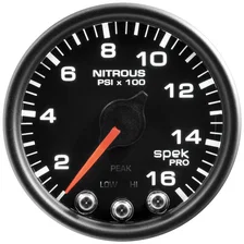 GAUGE; NITROUS PRESS; 2 1/16in.; 1600PSI; STEPPER MOTOR W/PK/WRN; BLK/BLK; SPEK image 2