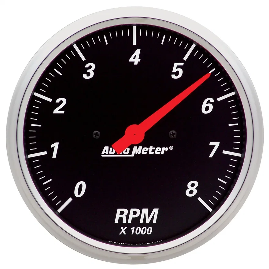 GAUGE; TACHOMETER; 5in.; 8K RPM; IN-DASH; DESIGNER BLACK