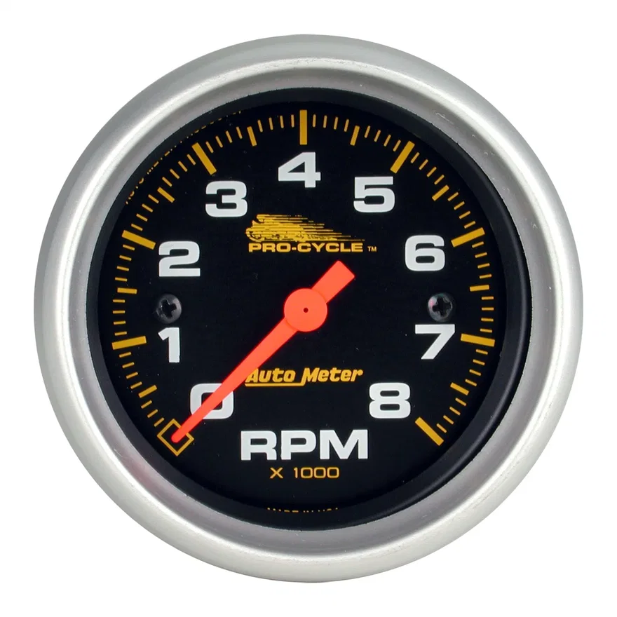 GAUGE; TACH; 2 5/8in.; 8K RPM; 2/4 CYLINDER; BLACK; PRO-CYCLE