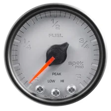 GAUGE; FUEL LEVEL; 2 1/16in.; 0-270O PROGRAMMABLE; SLVR/BLK; SPEK-PRO image 1