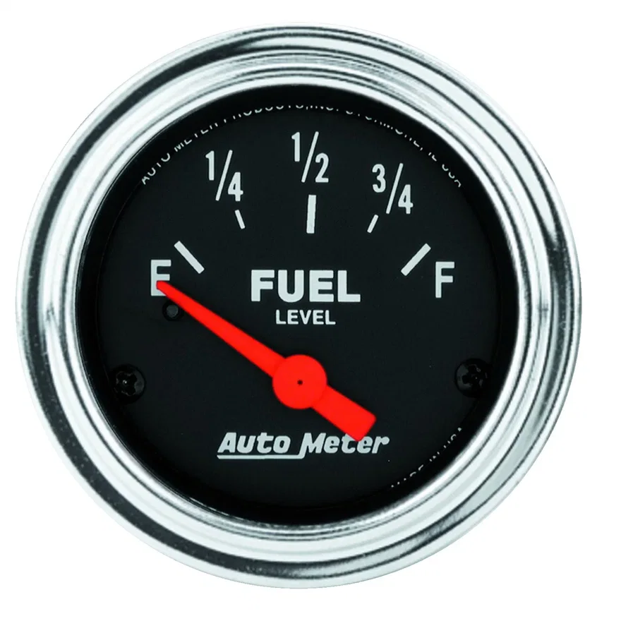 GAUGE; FUEL LEVEL; 2 1/16in.; 0OE TO 90OF; ELEC; TRADITIONAL CHROME