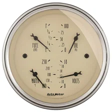 GAUGE; QUAD; 3 3/8in.; 0OE-90OF; ELEC; ANTIQUE BEIGE image 1