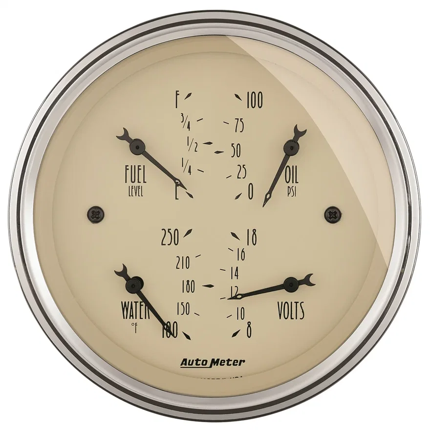 GAUGE; QUAD; 3 3/8in.; 0OE-90OF; ELEC; ANTIQUE BEIGE