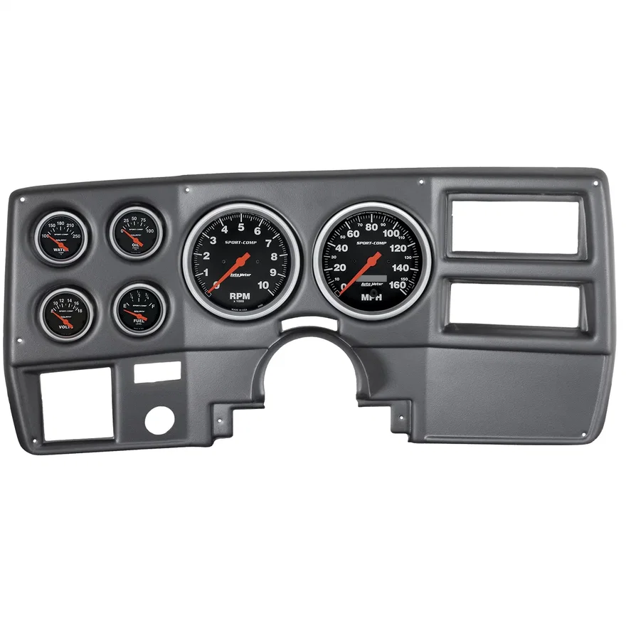 DIRECT FIT DASH KIT; CHEVY TRUCK/SUBURBAN 73-83; TACH/MPH/FUEL/OILP/WTMP/VOLT; S