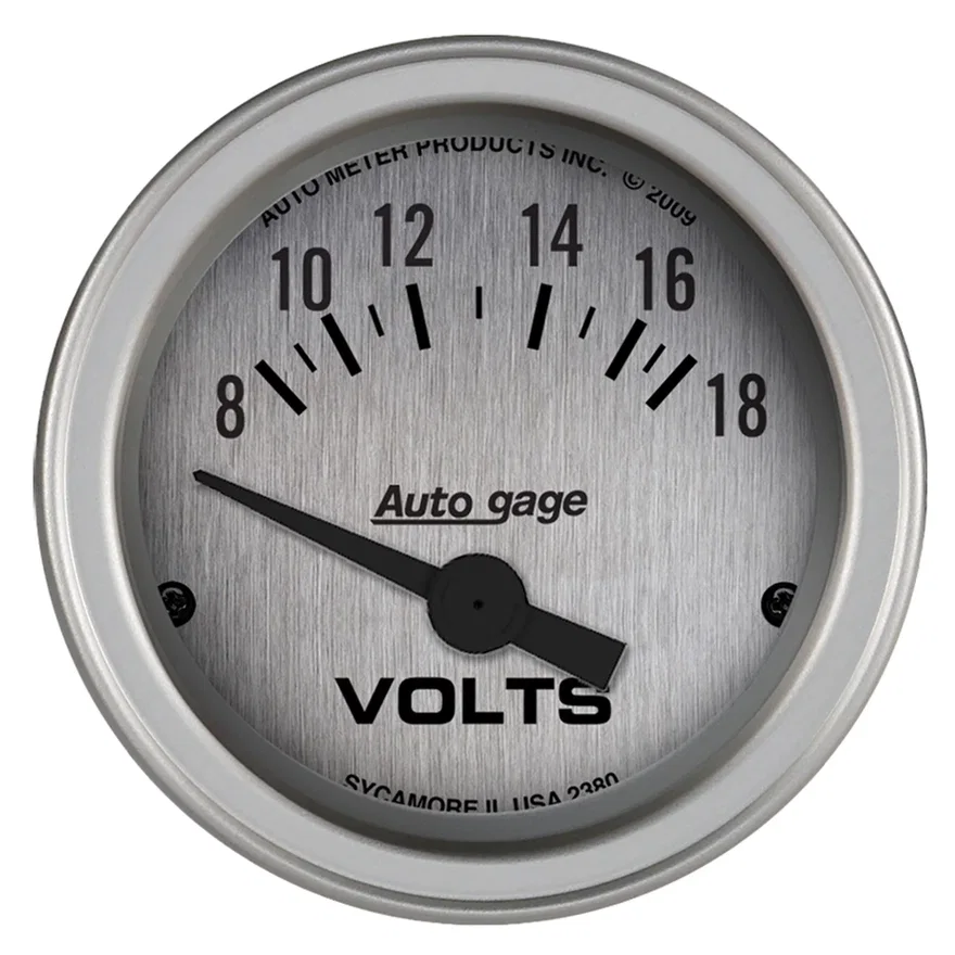 GAUGE CONSOLE; VOLTMETER; 2 1/16in.; 18V; SLVR DIAL; SLVR BEZEL; AUTOGAGE