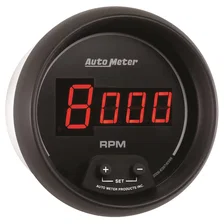 GAUGE; TACH; 3 3/8in.; 10K RPM; IN-DASH; DIGITAL; BLACK DIAL W/RED LED image 3