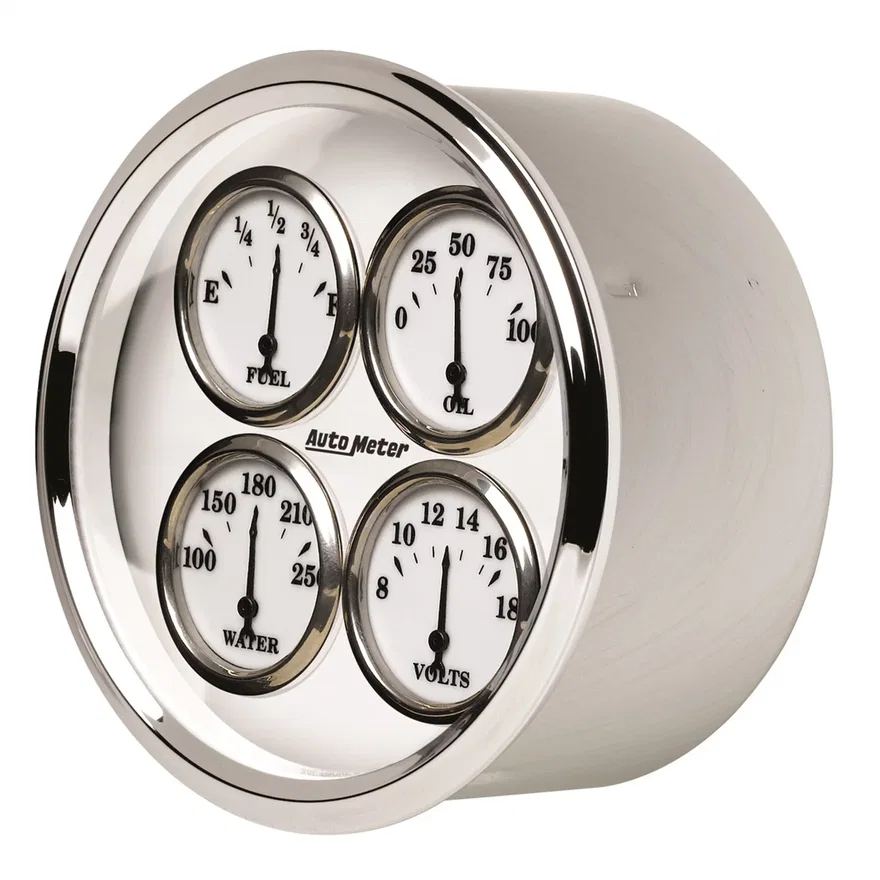 GAUGE; QUAD; 5in.; 0OE-90OF; ELEC; OLD TYME WHITE II