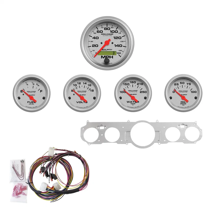 DIRECT FIT DASH KIT; MUSTANG 65-66; MPH/FUEL/OILP/WTMP/BAT; UL