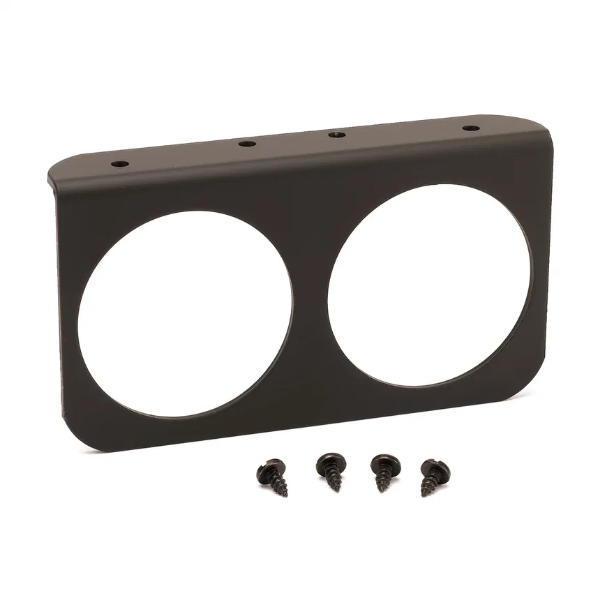 GAUGE MOUNTING PANEL; DUAL; 2 5/8in.; BLACK; ALUMINUM