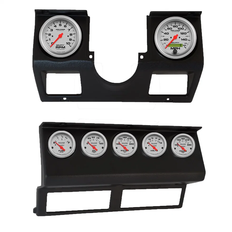 DIRECT FIT DASH KIT; WRANGLER (YJ) 87-96; TACH/MPH/FUEL/OILP/WTMP/VOLT/TRANS; UL
