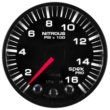 GAUGE; NITROUS PRESS; 2 1/16in.; 1600PSI; STEPPER MOTOR W/PK/WRN; BLK/BLK; SPEK image 5