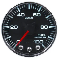 GAUGE; FUEL PRESS; 2 1/16in.; 100PSI; STEPPER MOTOR W/PEAK/WARN; BLK/CHRM; SPEK image 2