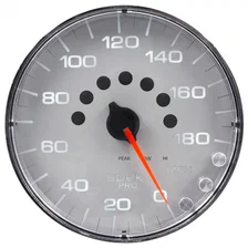 GAUGE; SPEEDOMETER; 5in.; 180 MPH; ELEC. PROGRAMMABLE; SILVER/CHROME; SPEK-PRO image 2