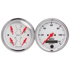 GAUGE KIT; 2 PC.; QUAD/SPEEDOMETER; 3 3/8in.; ARCTIC WHITE image 1