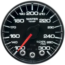 GAUGE; WATER TEMP; 2 1/16in.; 300deg.F; STEPPER MOTOR W/PEAK/WARN; BLK/BLK; SPEK image 2