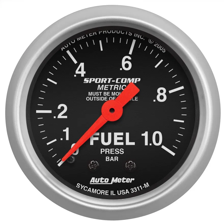 GAUGE; FUEL PRESSURE; 2 1/16in.; 1.0BAR; MECHANICAL; SPORT-COMP
