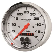 GAUGE; SPEEDOMETER; 5in.; 50MPH; GPS; MARINE CHROME image 2