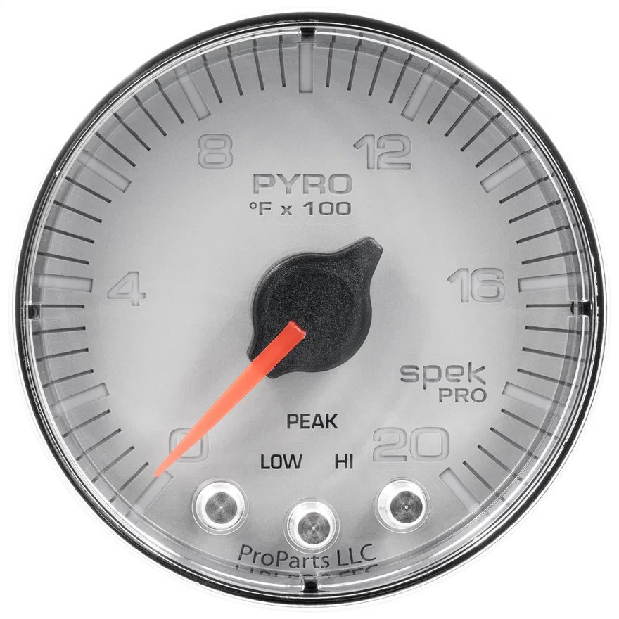 GAUGE; PYRO. (EGT); 2 1/16in.; 2000deg.F; STEPPER MOTOR W/PEAK/WRN; SLVR/CHRM; S