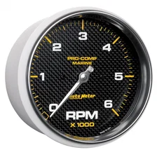GAUGE; TACHOMETER; 5in.; 6K RPM; MARINE CARBON FIBER image 3