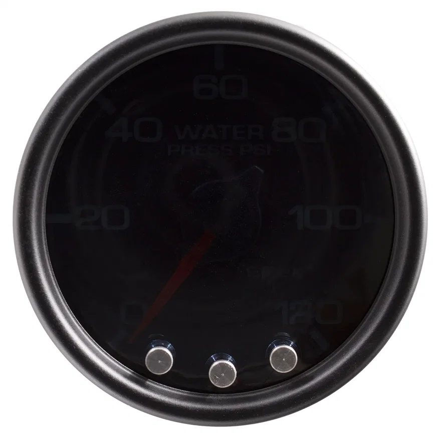 GAUGE; WATER PRESS; 2 1/16in.; 120PSI; STEPPER MTR W/PK/WRN; BLK/SMOKE/BLK; SPEK
