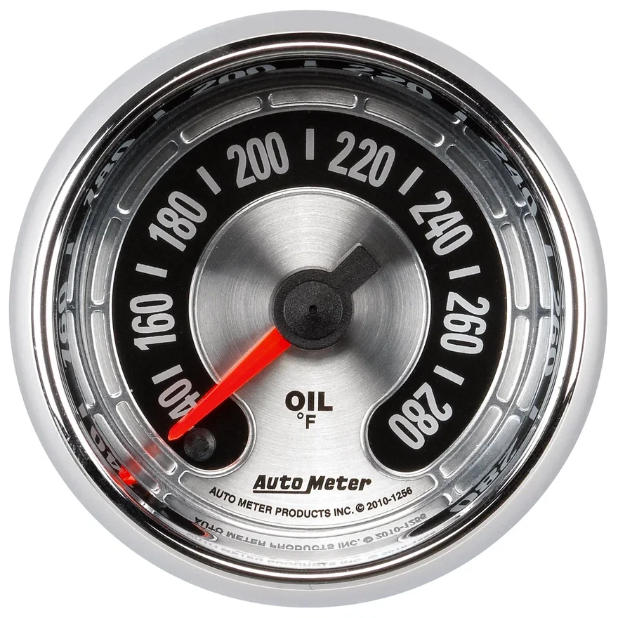 GAUGE; OIL TEMP; 2 1/16in.; 280deg.F; DIGITAL STEPPER MOTOR; AMERICAN MUSCLE