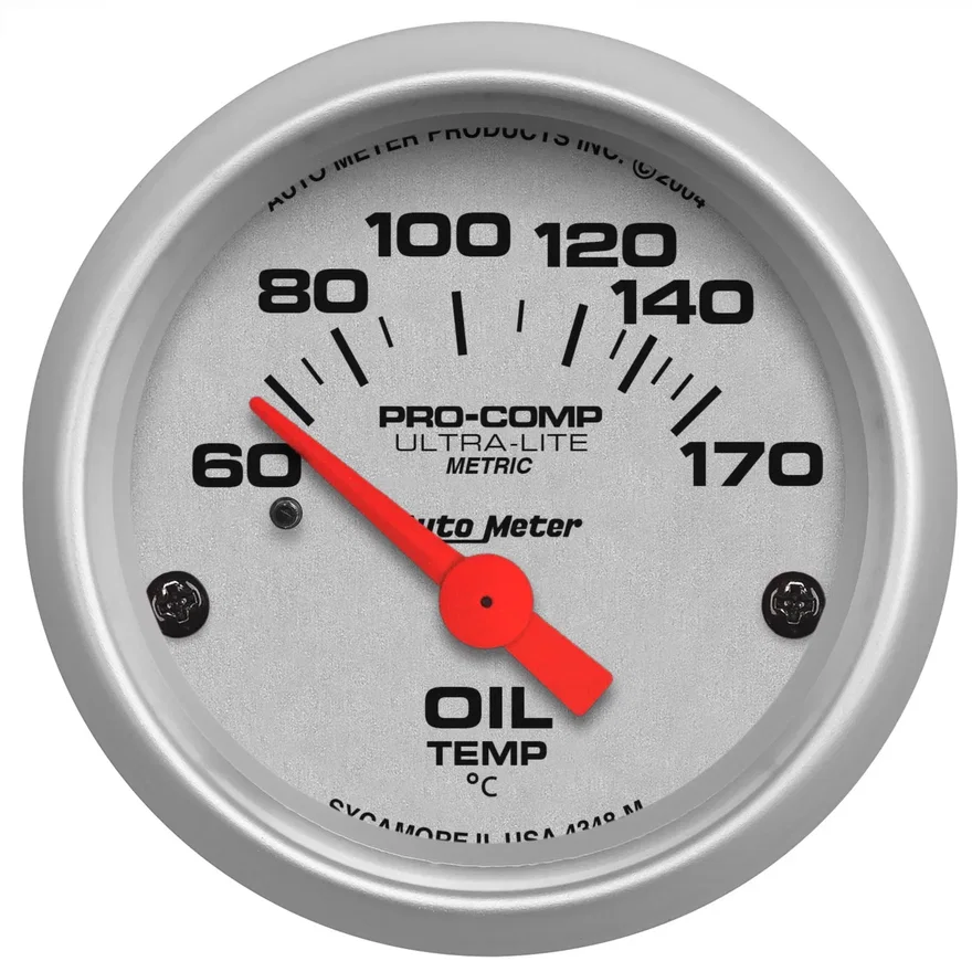 GAUGE; OIL TEMP; 2 1/16in.; 60-170deg.F; ELECTRIC; ULTRA-LITE