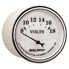 GAUGE; VOLTMETER; 2 1/16in.; 18V; ELEC; OLD TYME WHITE II image 5