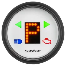 GAUGE; GEAR POS; 2 1/16in.; INCL INDICATORS; WHITE DIAL; RED LED; BLACK BEZEL image 1