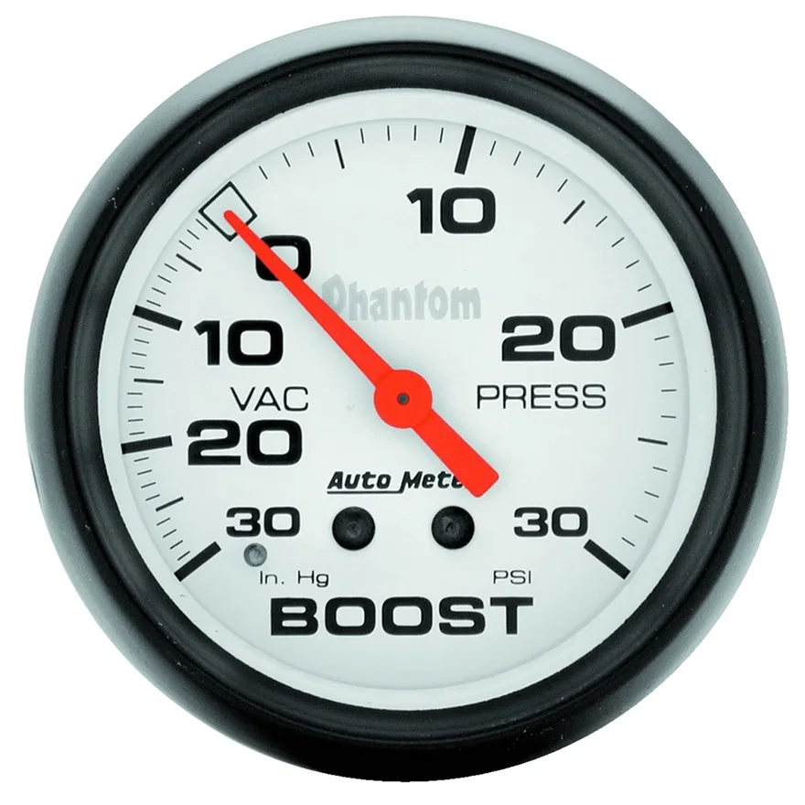 GAUGE; VAC/BOOST; 2 5/8in.; 30INHG-30PSI; MECHANICAL; PHANTOM
