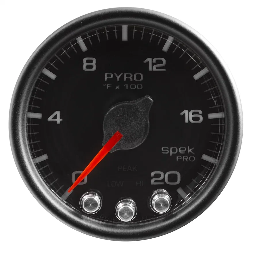 GAUGE; PYRO. (EGT); 2 1/16in.; 2000deg.F; STEPPER MOTOR W/PEAK/WARN; BLK/BLK; SP