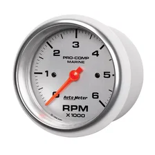 GAUGE; TACHOMETER; 3 3/8in.; 6K RPM; MARINE SILVER image 2