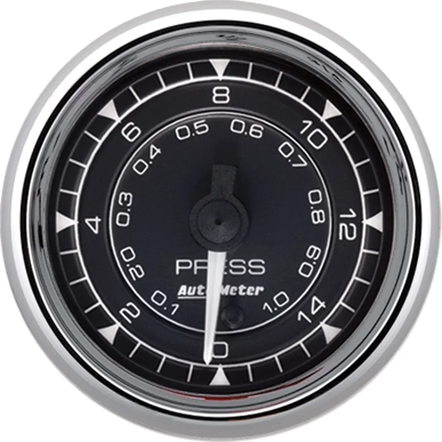 GAUGE; PRESSURE; 2 1/16in.; 15PSI; DIGITAL STEPPER MOTOR; CHRONO CHROME