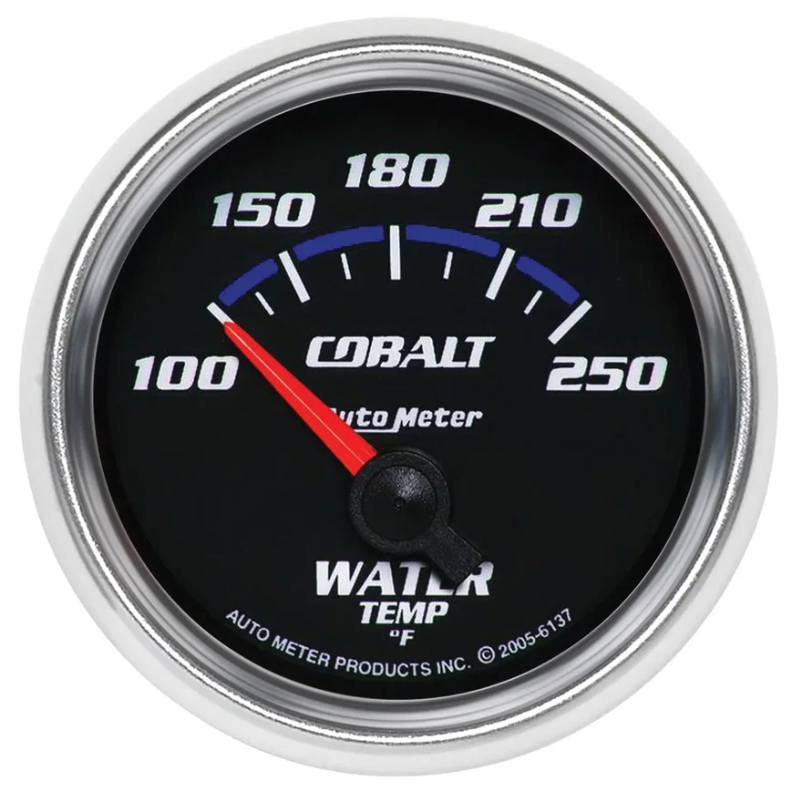 GAUGE; WATER TEMP; 2 1/16in.; 100-250deg.F; ELECTRIC; COBALT
