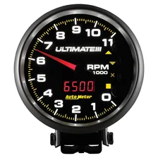 GAUGE; TACH; 5in.; 11K RPM; PEDESTAL; DATALOGGING; ULTIMATE III PLAYBACK; BLACK image 4