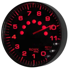 GAUGE; TACHOMETER; 5in.; 11K RPM; W/SHIFT LIGHT/PEAK MEM; BLACK/BLACK; SPEK-PRO image 7
