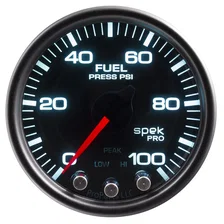 GAUGE; FUEL PRESS; 2 1/16in.; 100PSI; STEPPER MTR W/PK/WRN; BLK/SMOKE/BLK; SPEK image 2